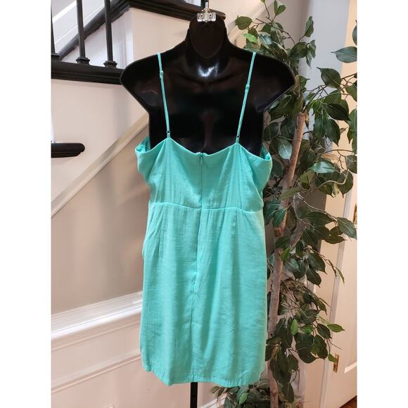 Nine West Shift Dress Women's L Teal Lined Side Tie Sleeveless Adjustable Straps - Picture 4 of 15